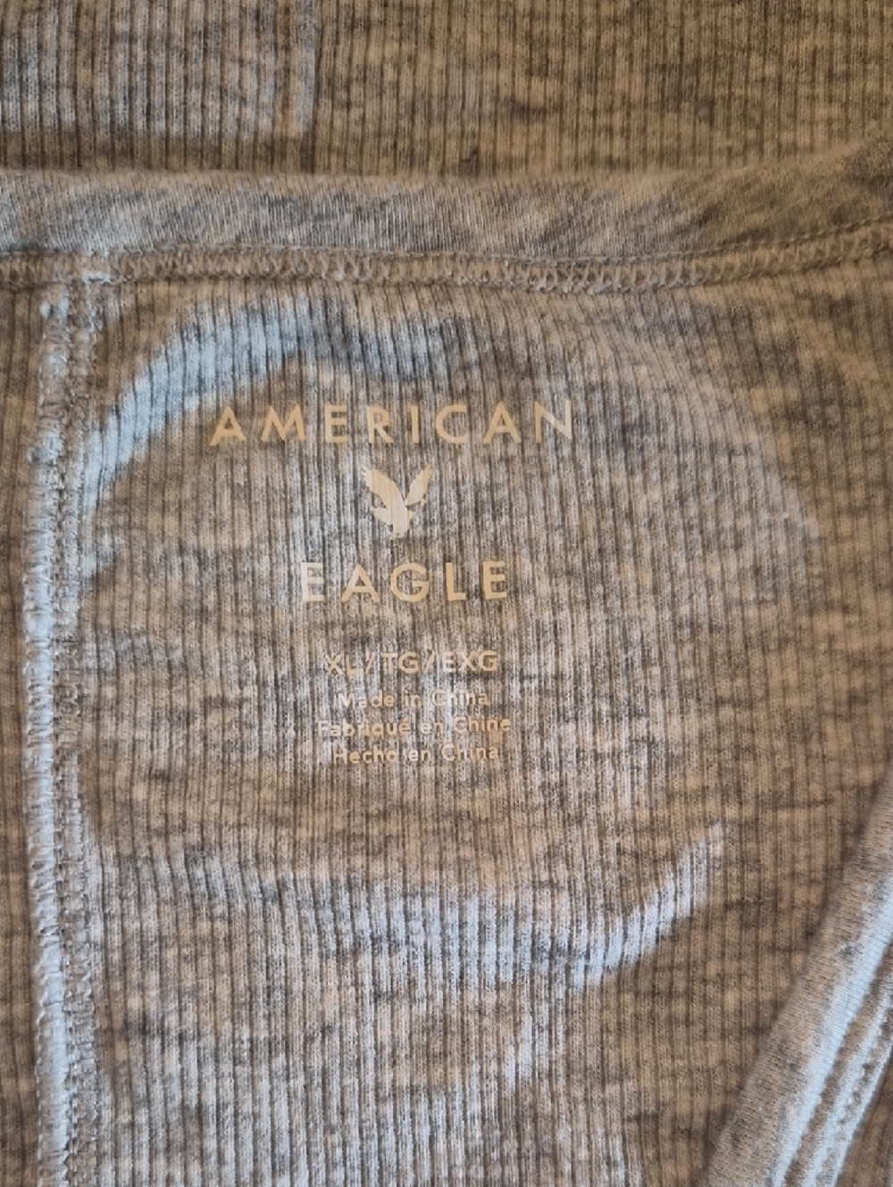 American Eagle Light Gray Ribbed Racerback Tank - Picture 3 of 3